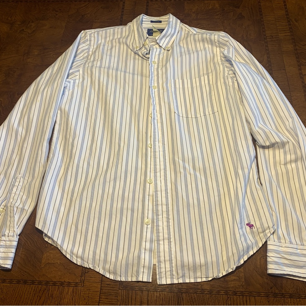 Abercrombie Striped Men's Oxford Shirt Size L